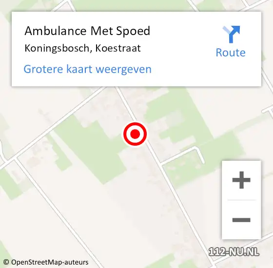 Locatie op kaart van de 112 melding: Ambulance Met Spoed Naar Koningsbosch, Koestraat op 21 januari 2014 23:10