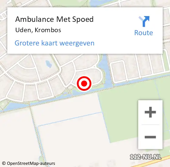 Locatie op kaart van de 112 melding: Ambulance Met Spoed Naar Uden, Krombos op 28 mei 2017 12:11