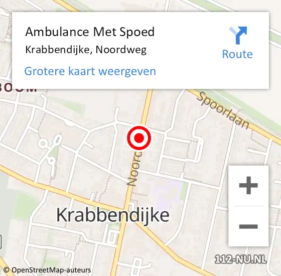 Locatie op kaart van de 112 melding: Ambulance Met Spoed Naar Krabbendijke, Noordweg op 28 mei 2017 13:21