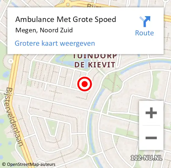 Locatie op kaart van de 112 melding: Ambulance Met Grote Spoed Naar Megen, Noord Zuid op 28 mei 2017 15:33
