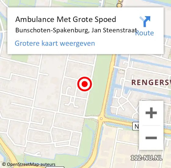 Locatie op kaart van de 112 melding: Ambulance Met Grote Spoed Naar Bunschoten-Spakenburg, Jan Steenstraat op 28 mei 2017 15:39