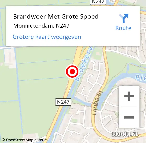 Locatie op kaart van de 112 melding: Brandweer Met Grote Spoed Naar Monnickendam, N247 op 28 mei 2017 15:41