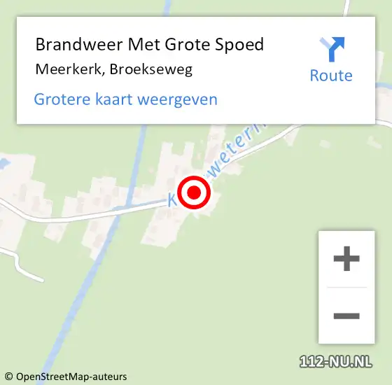 Locatie op kaart van de 112 melding: Brandweer Met Grote Spoed Naar Meerkerk, Broekseweg op 28 mei 2017 15:55