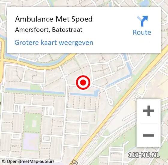 Locatie op kaart van de 112 melding: Ambulance Met Spoed Naar Amersfoort, Batostraat op 28 mei 2017 17:21