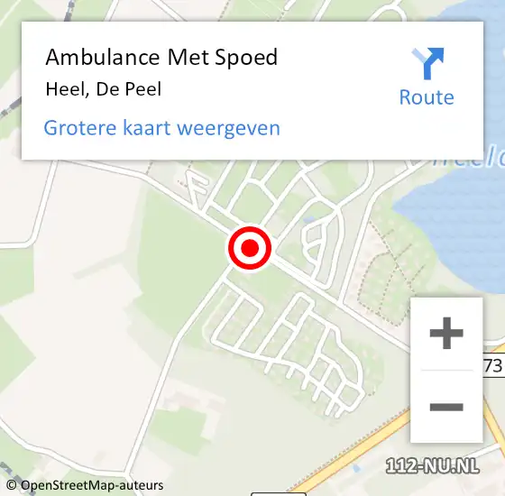 Locatie op kaart van de 112 melding: Ambulance Met Spoed Naar Heel, De Peel op 28 mei 2017 17:25