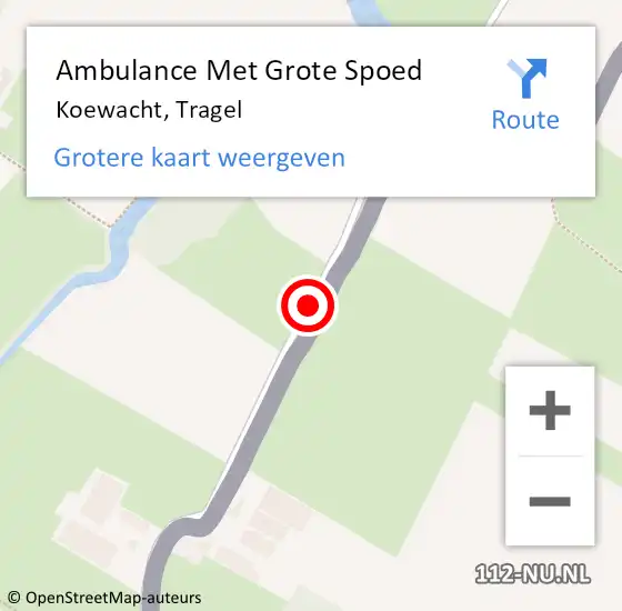 Locatie op kaart van de 112 melding: Ambulance Met Grote Spoed Naar Koewacht, Tragel op 28 mei 2017 17:27