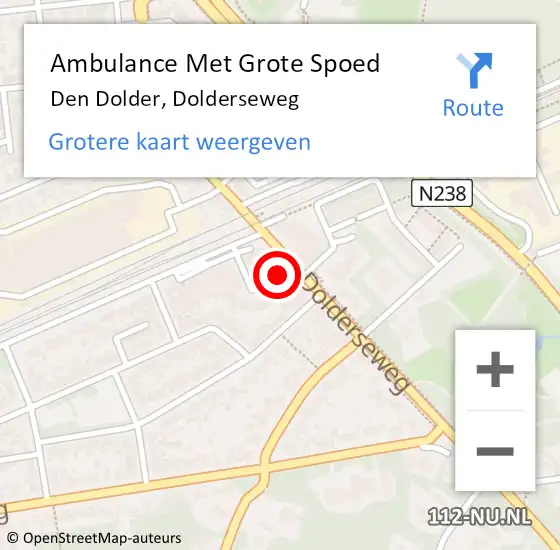 Locatie op kaart van de 112 melding: Ambulance Met Grote Spoed Naar Den Dolder, Dolderseweg op 28 mei 2017 17:31