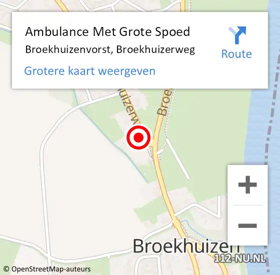 Locatie op kaart van de 112 melding: Ambulance Met Grote Spoed Naar Broekhuizenvorst, Broekhuizerweg op 28 mei 2017 18:19