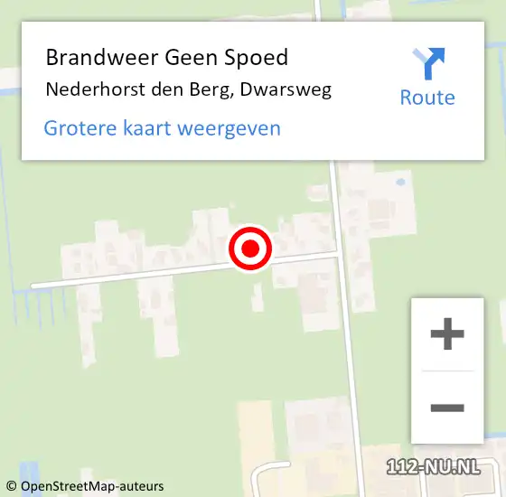 Locatie op kaart van de 112 melding: Brandweer Geen Spoed Naar Nederhorst den Berg, Dwarsweg op 28 mei 2017 18:29