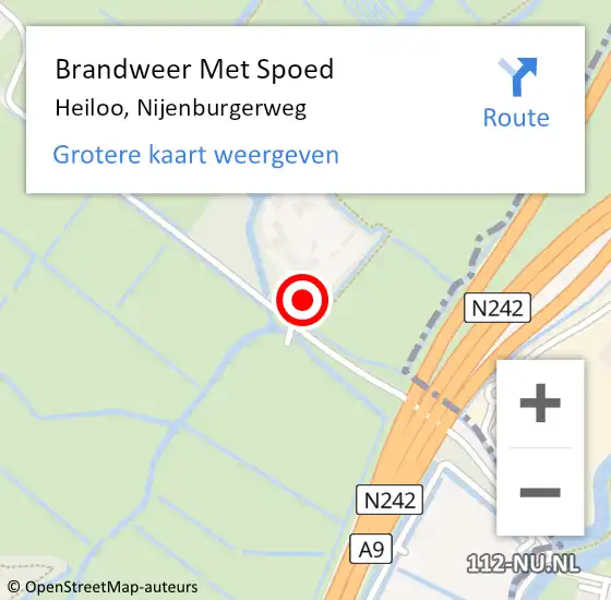 Locatie op kaart van de 112 melding: Brandweer Met Spoed Naar Heiloo, Nijenburgerweg op 28 mei 2017 18:36