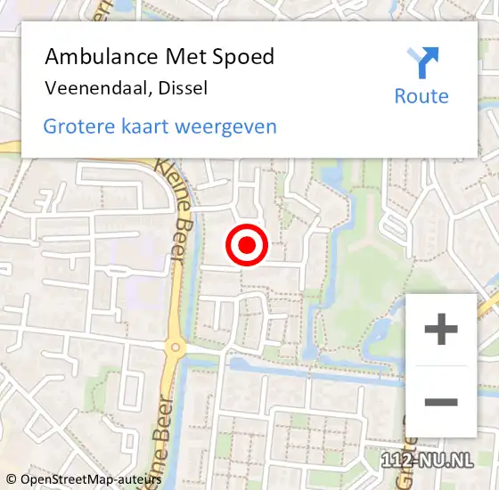 Locatie op kaart van de 112 melding: Ambulance Met Spoed Naar Veenendaal, Dissel op 28 mei 2017 18:40