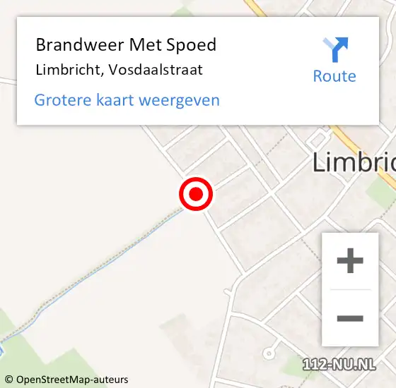 Locatie op kaart van de 112 melding: Brandweer Met Spoed Naar Limbricht, Vosdaalstraat op 28 mei 2017 19:00