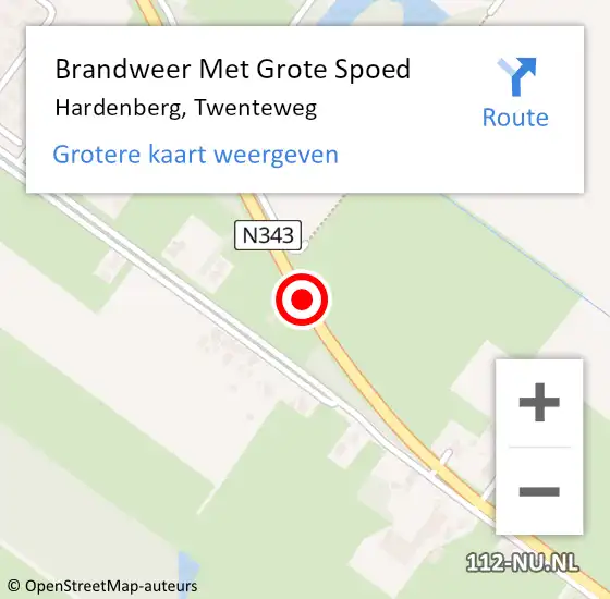 Locatie op kaart van de 112 melding: Brandweer Met Grote Spoed Naar Bergentheim, Twenteweg op 28 mei 2017 19:24