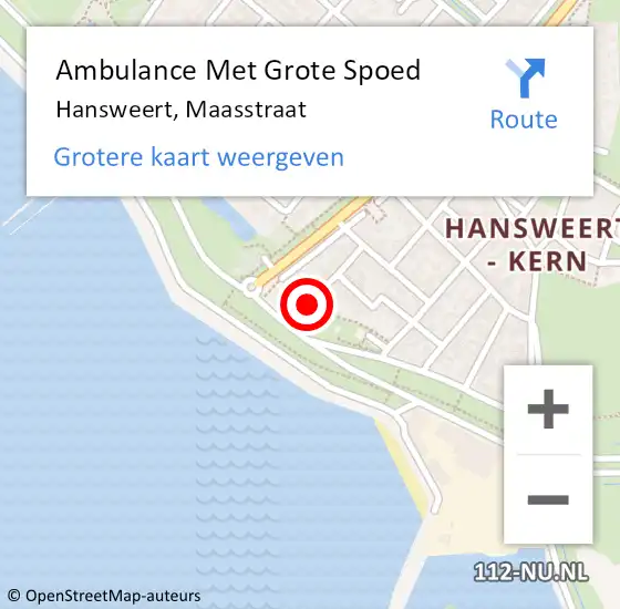 Locatie op kaart van de 112 melding: Ambulance Met Grote Spoed Naar Hansweert, Maasstraat op 28 mei 2017 19:27