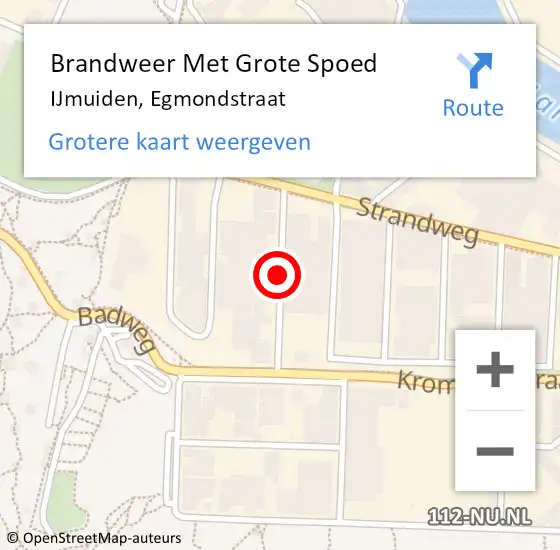 Locatie op kaart van de 112 melding: Brandweer Met Grote Spoed Naar IJmuiden, Egmondstraat op 28 mei 2017 19:37