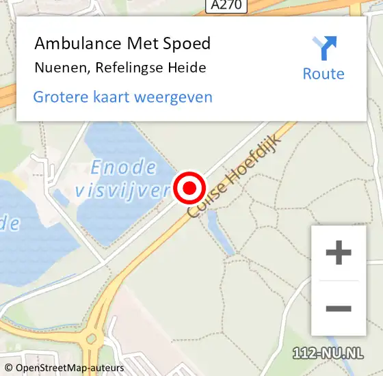 Locatie op kaart van de 112 melding: Ambulance Met Spoed Naar Nuenen, Refelingse Heide op 28 mei 2017 20:42