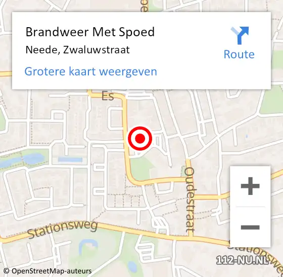 Locatie op kaart van de 112 melding: Brandweer Met Spoed Naar Neede, Zwaluwstraat op 28 mei 2017 23:24