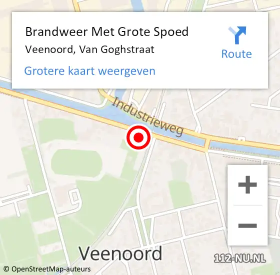 Locatie op kaart van de 112 melding: Brandweer Met Grote Spoed Naar Veenoord, Van Goghstraat op 29 mei 2017 01:12