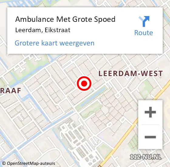 Locatie op kaart van de 112 melding: Ambulance Met Grote Spoed Naar Leerdam, Eikstraat op 29 mei 2017 03:04