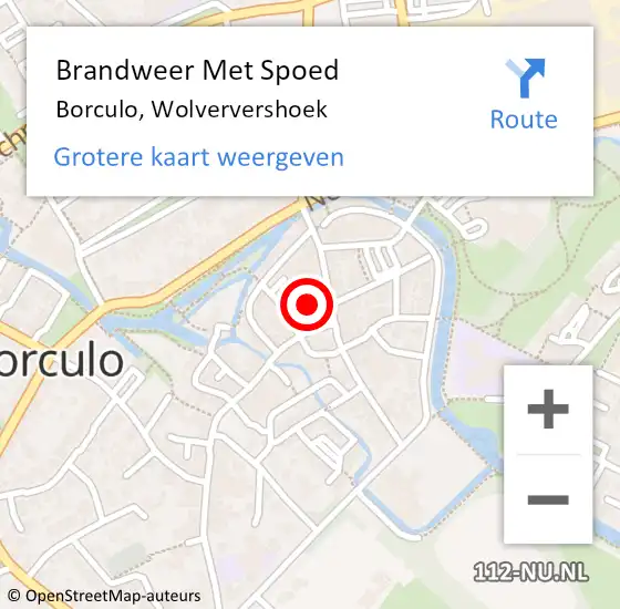 Locatie op kaart van de 112 melding: Brandweer Met Spoed Naar Borculo, Wolververshoek op 29 mei 2017 03:04