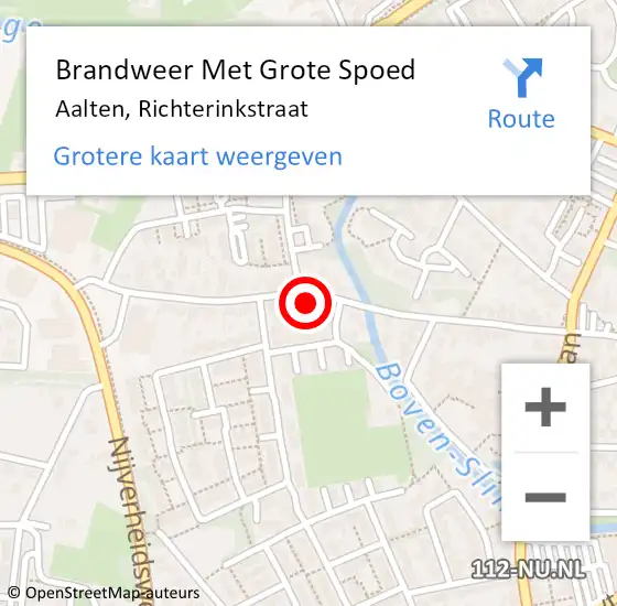 Locatie op kaart van de 112 melding: Brandweer Met Grote Spoed Naar Aalten, Richterinkstraat op 29 mei 2017 03:30