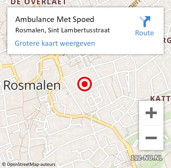 Locatie op kaart van de 112 melding: Ambulance Met Spoed Naar Rosmalen, Sint Lambertusstraat op 29 mei 2017 04:44