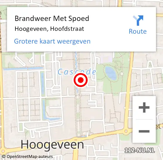 Locatie op kaart van de 112 melding: Brandweer Met Spoed Naar Hoogeveen, Hoofdstraat op 29 mei 2017 04:48