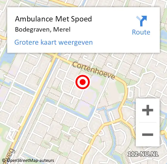 Locatie op kaart van de 112 melding: Ambulance Met Spoed Naar Bodegraven, Merel op 29 mei 2017 06:00