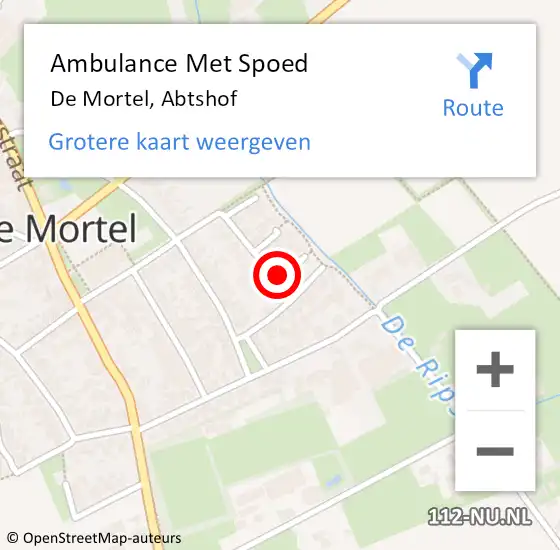 Locatie op kaart van de 112 melding: Ambulance Met Spoed Naar De Mortel, Abtshof op 29 mei 2017 06:11