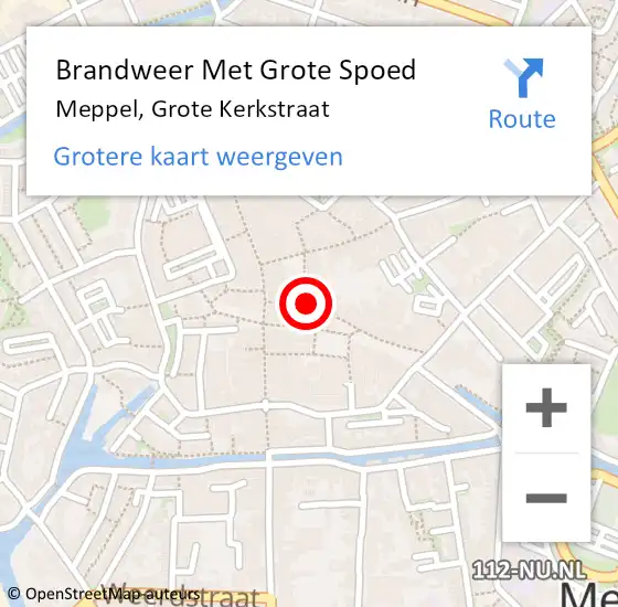 Locatie op kaart van de 112 melding: Brandweer Met Grote Spoed Naar Meppel, Grote Kerkstraat op 29 mei 2017 06:17