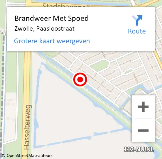 Locatie op kaart van de 112 melding: Brandweer Met Spoed Naar Zwolle, Paasloostraat op 29 mei 2017 06:49