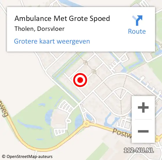 Locatie op kaart van de 112 melding: Ambulance Met Grote Spoed Naar Tholen, Dorsvloer op 29 mei 2017 07:49