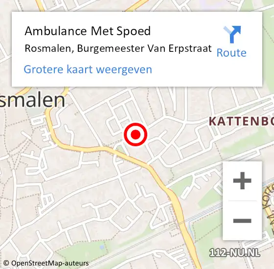 Locatie op kaart van de 112 melding: Ambulance Met Spoed Naar Rosmalen, Burgemeester Van Erpstraat op 29 mei 2017 08:41