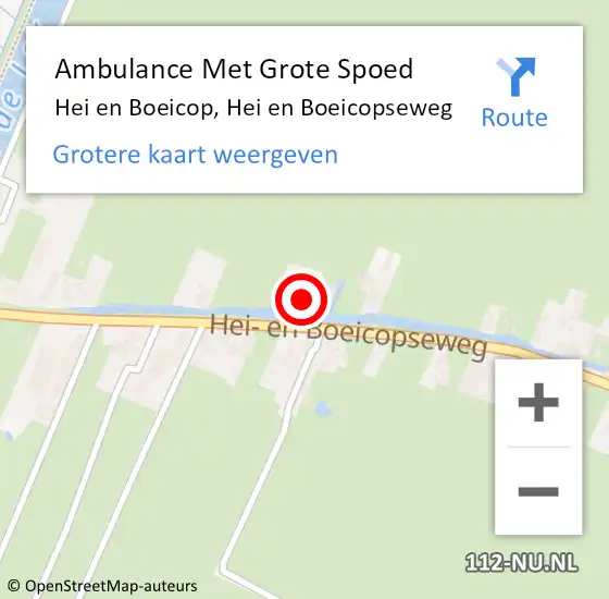 Locatie op kaart van de 112 melding: Ambulance Met Grote Spoed Naar Hei en Boeicop, Hei en Boeicopseweg op 29 mei 2017 08:57