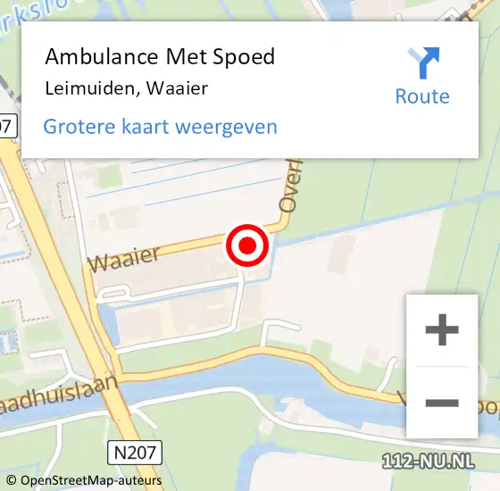 Locatie op kaart van de 112 melding: Ambulance Met Spoed Naar Leimuiden, Waaier op 29 mei 2017 09:25