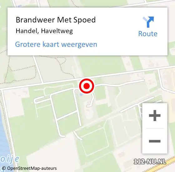 Locatie op kaart van de 112 melding: Brandweer Met Spoed Naar Handel, Haveltweg op 29 mei 2017 09:35