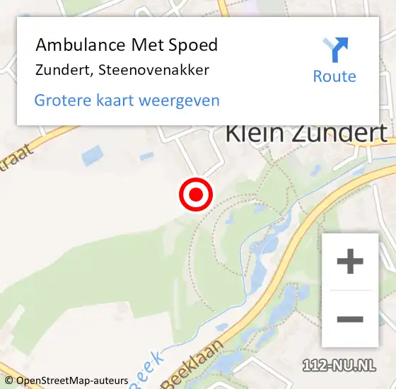 Locatie op kaart van de 112 melding: Ambulance Met Spoed Naar Zundert, Steenovenakker op 29 mei 2017 10:33