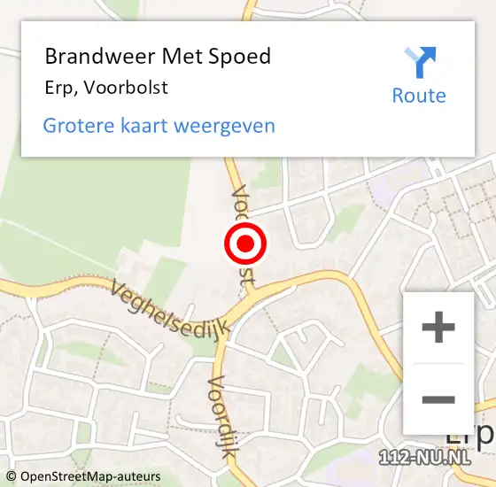 Locatie op kaart van de 112 melding: Brandweer Met Spoed Naar Erp, Voorbolst op 29 mei 2017 10:44