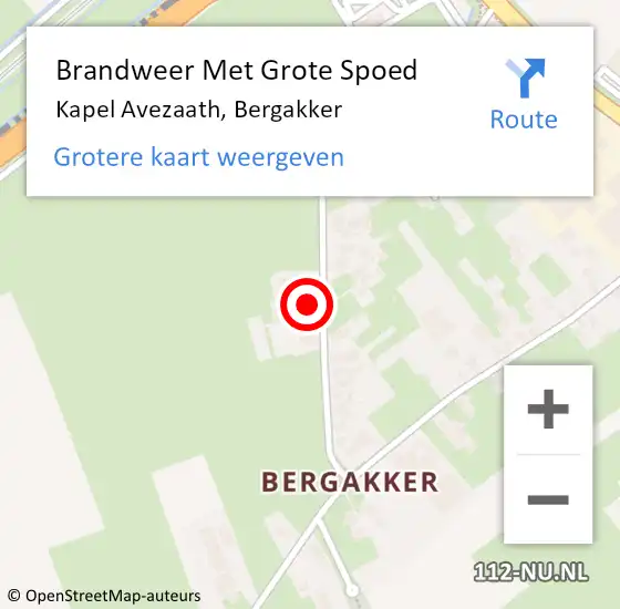 Locatie op kaart van de 112 melding: Brandweer Met Grote Spoed Naar Kapel Avezaath, Bergakker op 29 mei 2017 11:32