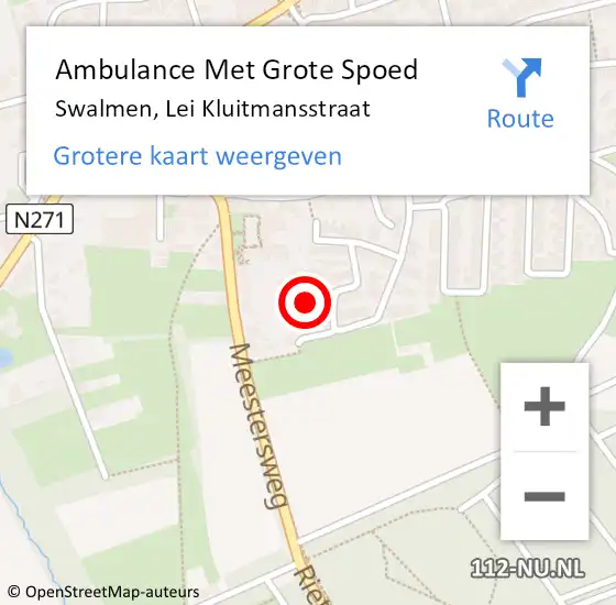 Locatie op kaart van de 112 melding: Ambulance Met Grote Spoed Naar Swalmen, Lei Kluitmansstraat op 29 mei 2017 11:47