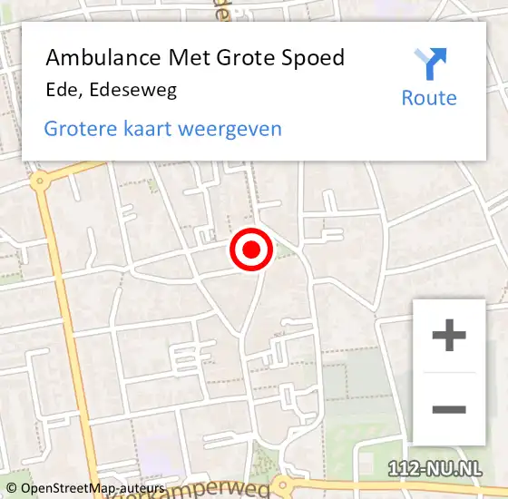 Locatie op kaart van de 112 melding: Ambulance Met Grote Spoed Naar Ede, Edeseweg op 29 mei 2017 13:04