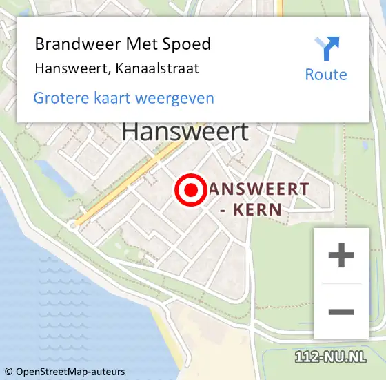 Locatie op kaart van de 112 melding: Brandweer Met Spoed Naar Hansweert, Kanaalstraat op 29 mei 2017 14:01