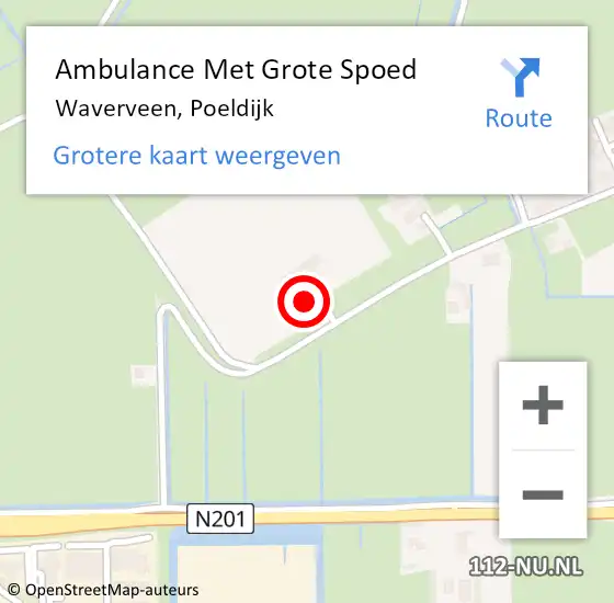 Locatie op kaart van de 112 melding: Ambulance Met Grote Spoed Naar Waverveen, Poeldijk op 29 mei 2017 14:04