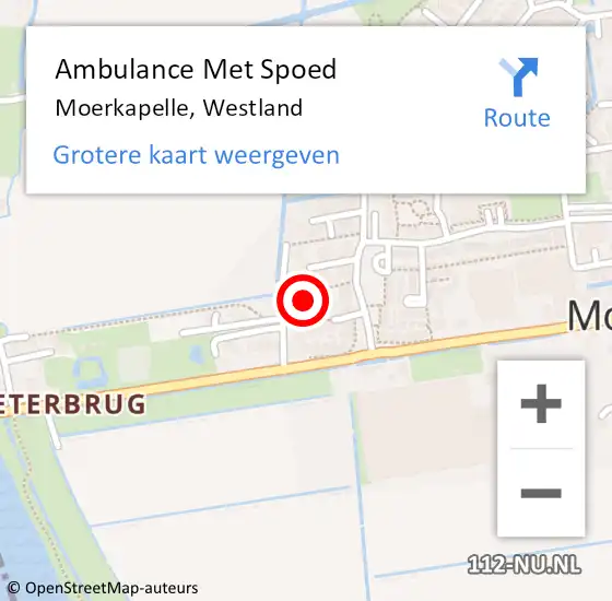 Locatie op kaart van de 112 melding: Ambulance Met Spoed Naar Moerkapelle, Westland op 29 mei 2017 14:38