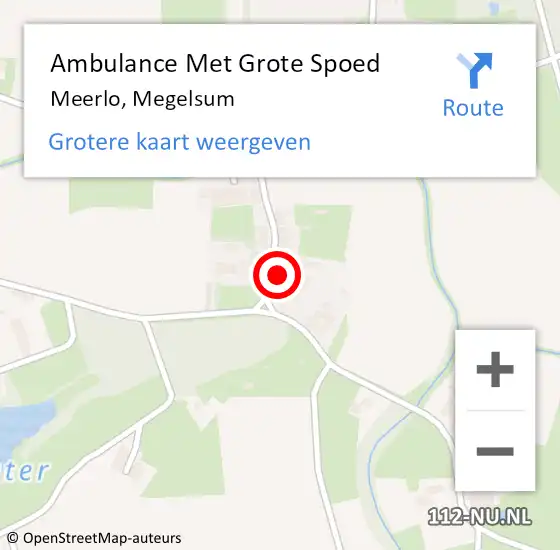 Locatie op kaart van de 112 melding: Ambulance Met Grote Spoed Naar Meerlo, Megelsum op 22 januari 2014 06:43