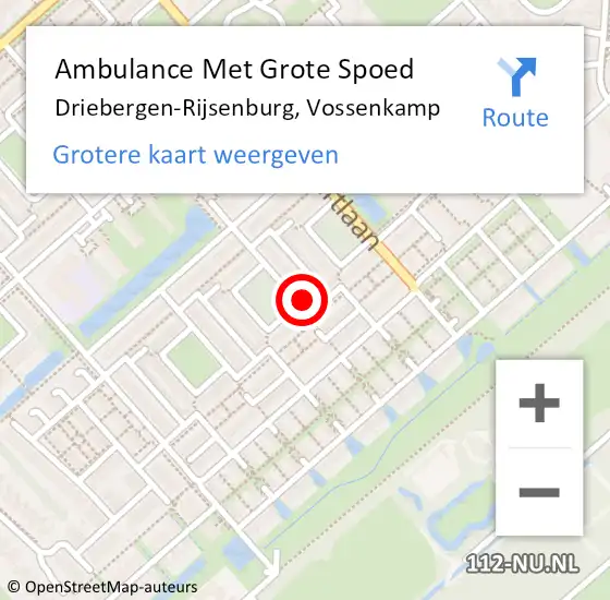 Locatie op kaart van de 112 melding: Ambulance Met Grote Spoed Naar Driebergen-Rijsenburg, Vossenkamp op 29 mei 2017 15:52