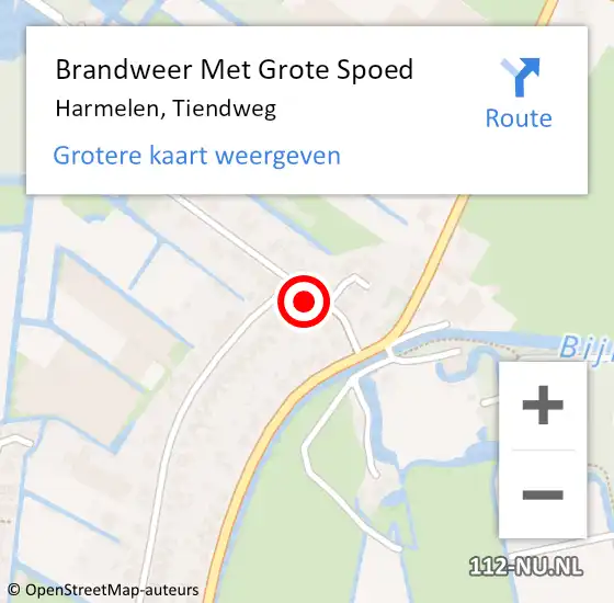 Locatie op kaart van de 112 melding: Brandweer Met Grote Spoed Naar Harmelen, Tiendweg op 22 januari 2014 07:05