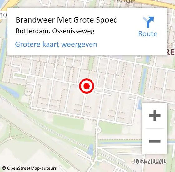 Locatie op kaart van de 112 melding: Brandweer Met Grote Spoed Naar Rotterdam, Ossenisseweg op 29 mei 2017 16:28