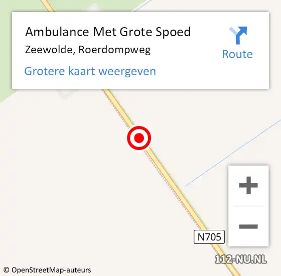 Locatie op kaart van de 112 melding: Ambulance Met Grote Spoed Naar Zeewolde, Roerdompweg op 29 mei 2017 16:54