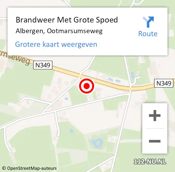 Locatie op kaart van de 112 melding: Brandweer Met Grote Spoed Naar Albergen, Ootmarsumseweg op 29 mei 2017 17:08